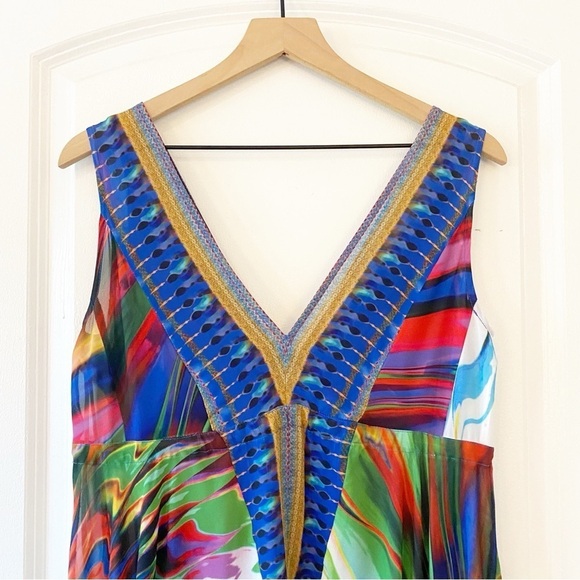 BOSTON PROPER Multicolor Swirl Embellished Maxi Dress Resortwear Vacation - Picture 9 of 12